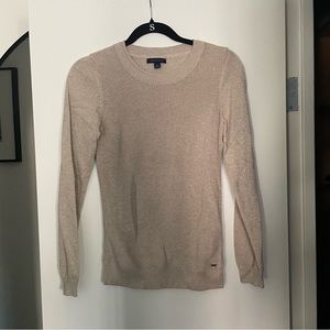 Tommy Hilfiger Beige with Gold Crewneck Sweater